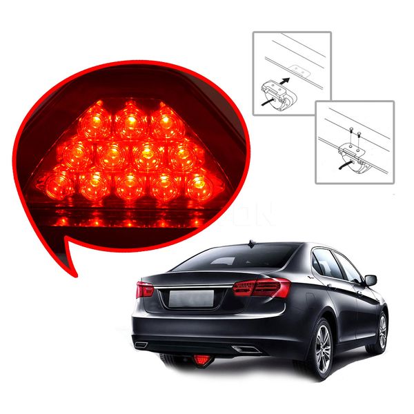 

universal 12v led brake slight triangle 12 led car rear tail light reverse safety strobe lamp fog swarning lamp