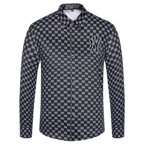 

wholesale men's shirt 2020 fashion brand korean wild casual slim long sleeve formal shirt men patch large size white clothes -xxxl, White;black