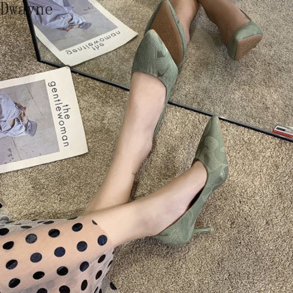 

fashion single shoes women 2020 spring and autumn new french girls high heels pointed wild tide shoes, Black