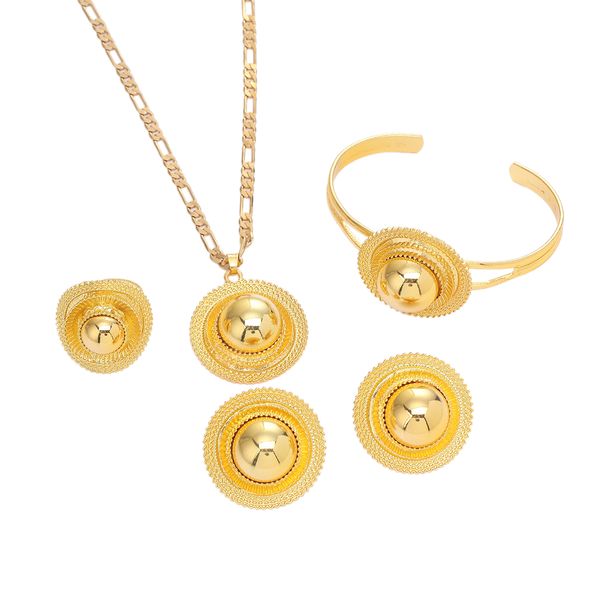 

ethiopian wedding round jewelry sets gold color ethnic habesha traditional festival jewellery africa women's jewelry, Black