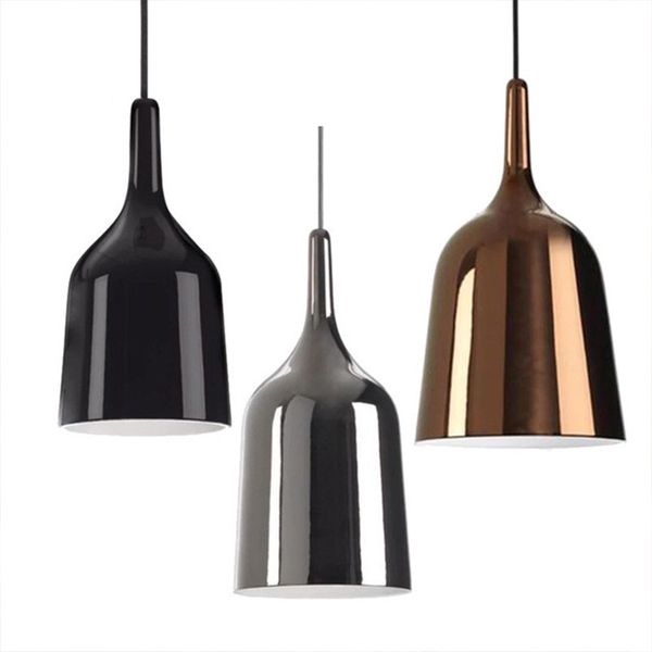 Modern Spanish Style Personality Inverted Bell Chandelier Creative Art Modern Coffee Clothing Store Living Room Chandelier Blue Pendant Light Drum