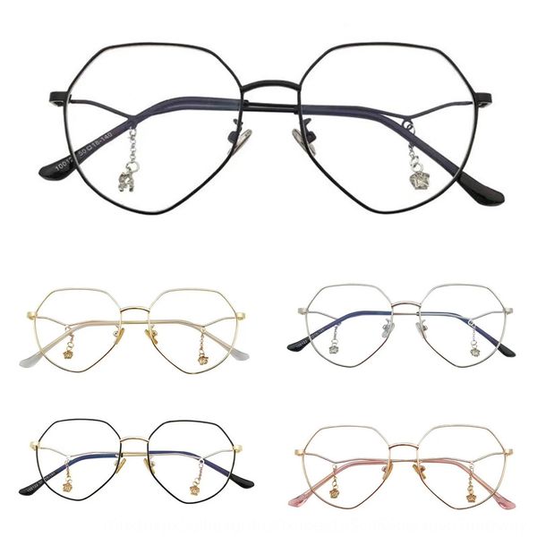 

qianyai metal plain mirror female star pendant pendant glasses frame trendsetter irregular glasses frame, Silver