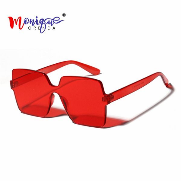 

fashion square rimless women sunglasses brand designer 2018 luxury candy color oversized sun glasses vintage eyewear uv400, White;black