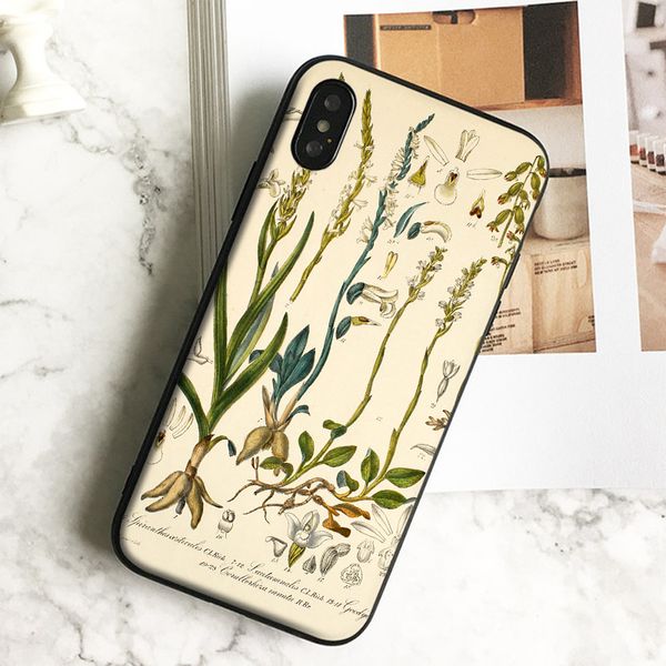 

capa luxury botanical flower phone case for iphone 11 pro xs max xr 8 7 6s plus 5 se case soft black tpu silicone cover.