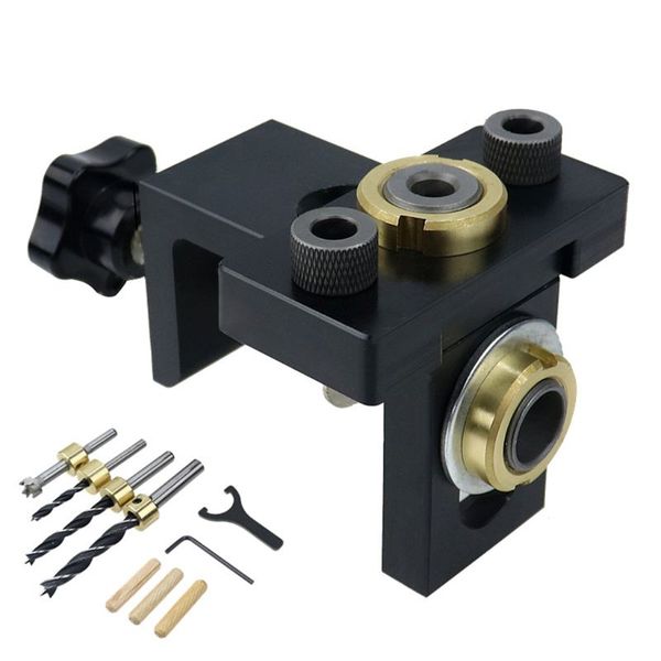

3 in 1 straight hole locator drill guide woodworking puncher furniture carpentry
