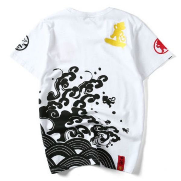 

men t shirt womens designer t shirts fashion japanese original tide brand monkey t shirt crew neck short sleeve high end fanshion 2020, White;black
