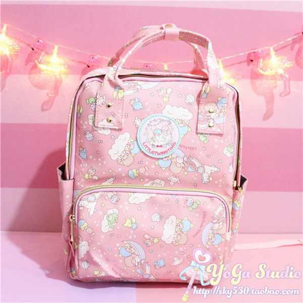 

cartoon cute genuine little twin stars backpack children school bag primary schoolbags little twin stars travel bag for girls