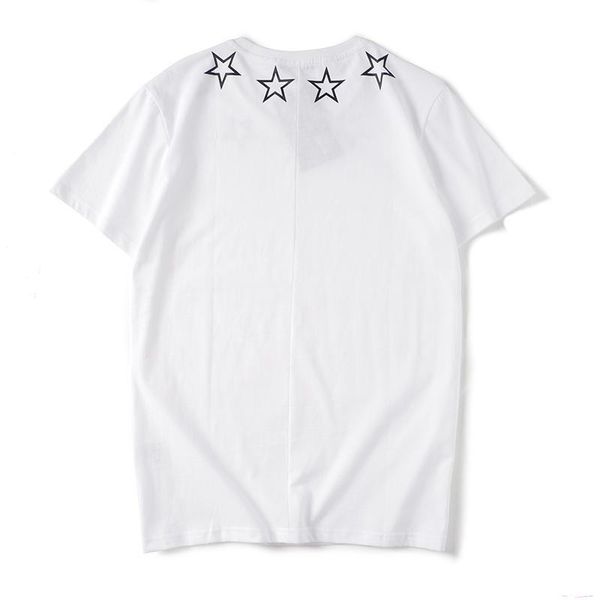 

20ss summer brand new мужская футболка с коротким рукавом черный белый 5 star star футболка мужская женщин конструктора t-shirt tee вокруг ш, White;black