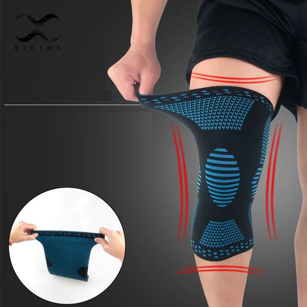 

pain relief 1 pcs knee pad patella knee support basketball cycling protector brace elastic silicone spring sleeve new, Black;gray