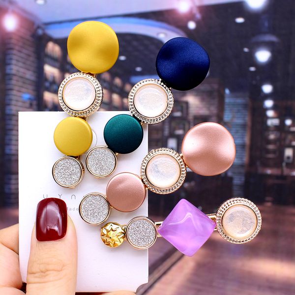 

2019 fashion hair clips for women fashion sweet girl simple korean style hairpin alloy bb handmade ins headband hair accessories, Golden;silver