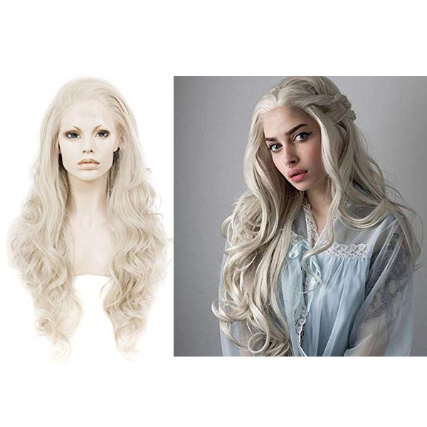 Hair Wigs For Women Natural Hairline Platinum Blonde Color Hair 26