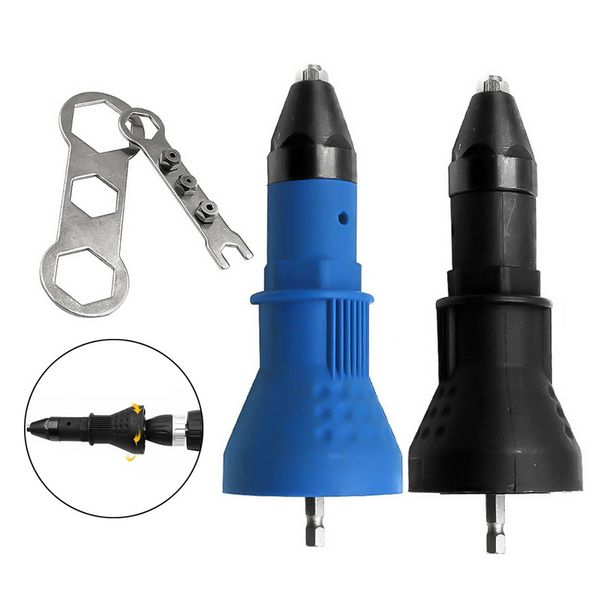 

7pcs/set electric riveter nut gun riveting tool cordless riveting drill adaptor insert nut tool with wrench&nuts 2.4- 4.8 mm