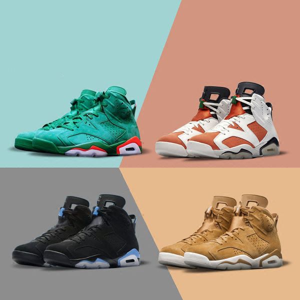 

с коробкой 6 nrg g8rd gatorade зеленая замша unc пшеничная баскетбольная обувь для мужчин аутентичные спортивные кроссовки тренера ограничен