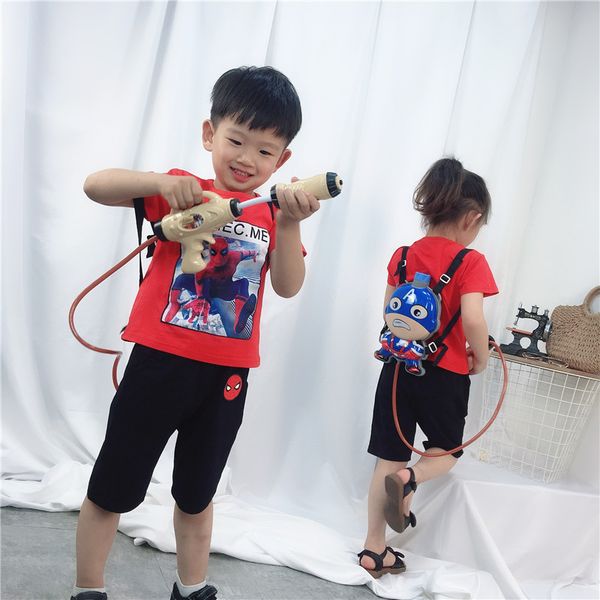

dou yin children's suit backpack water gun 4bup, White