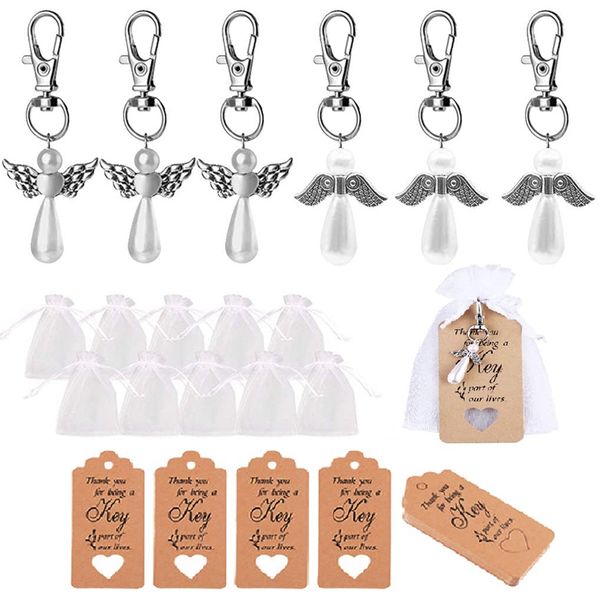 

42pcs angel keychains, angel wing подарки подвеска брелок с биркой подходит для свадебного supplies, christian крещения, Silver