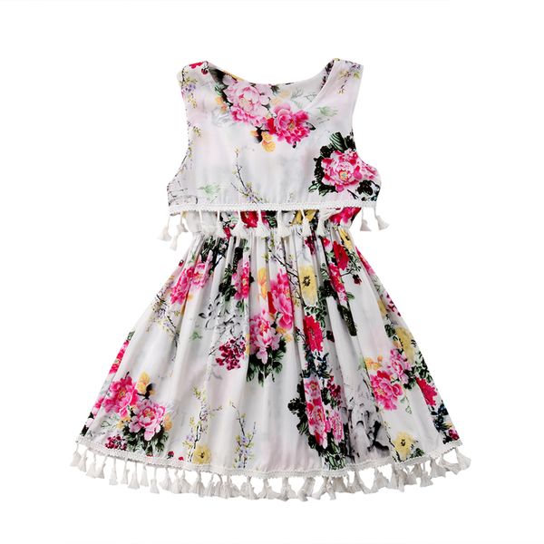 

focusnorm new fashion toddler kids baby girls floral sleeveless dress princess party clothes summer