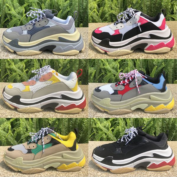

clear sole black designer triple s shoes fashion paris casual shoes 17fw triple-s platform sneakers trainers men women luxury chaussures, White;red