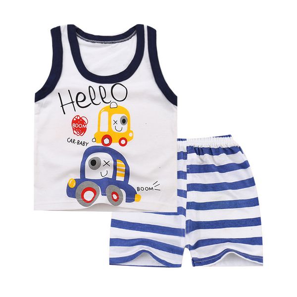 

summer children clothing baby new boy and girl clothes suit 100% cotton kids clothing set cartoon infant body suit, White