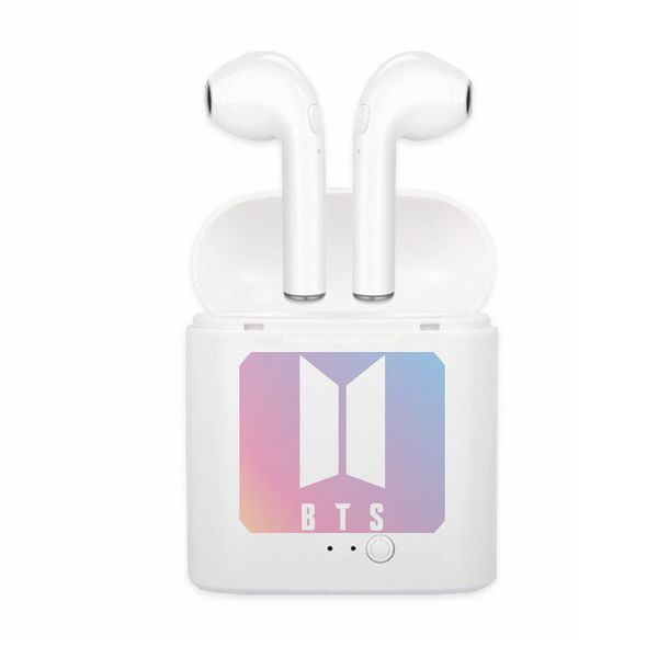 

2019 new drop ship kpop bangtan boys bts youth group wireless bluetooth dual head stereo charger headphones diy gift, Black