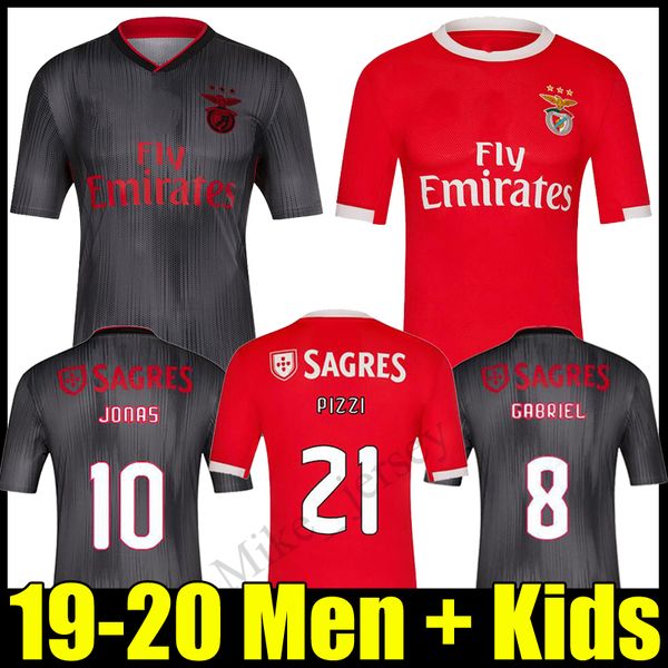 

19 20 benfica jonas joao felix soccer jerseys new pizzi seferovic salvio home away mens football shirts jardel camisa de futebol uniforms, Black;yellow