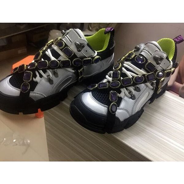 

flashtrek designer sneaker with removable crystals mens luxury designer shoes casual fashion luxury designer womens shoes, Black