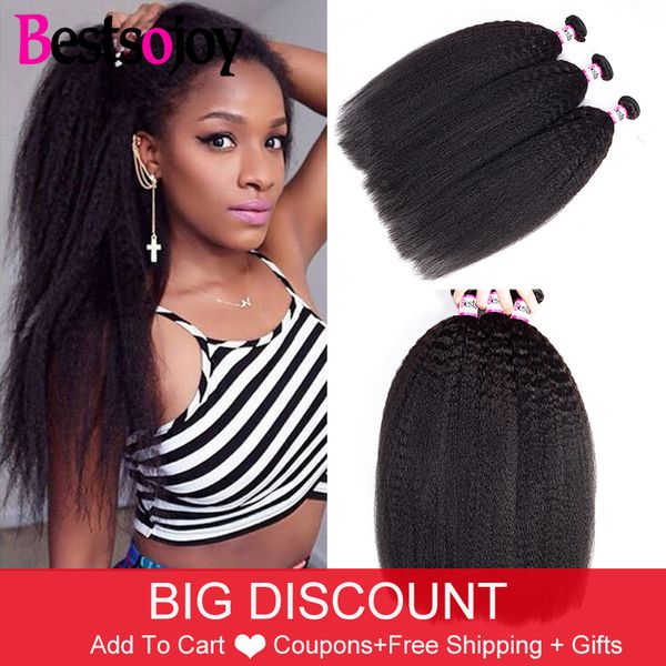 Bestsojoy Kinky Straight 100 Human Hair Bundle Deals Malaysian