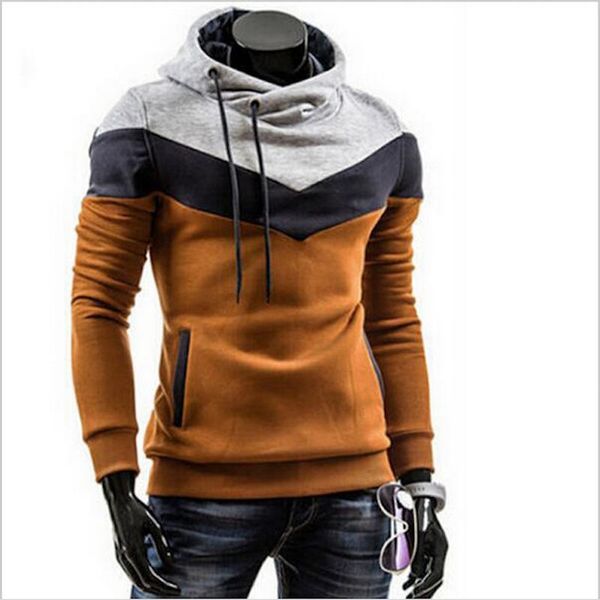 

2018 new autumn winter men's slim thicker hooded pullover sweatshirts mixed colors male tracksuits hoody jacket masculina 30, Black;brown