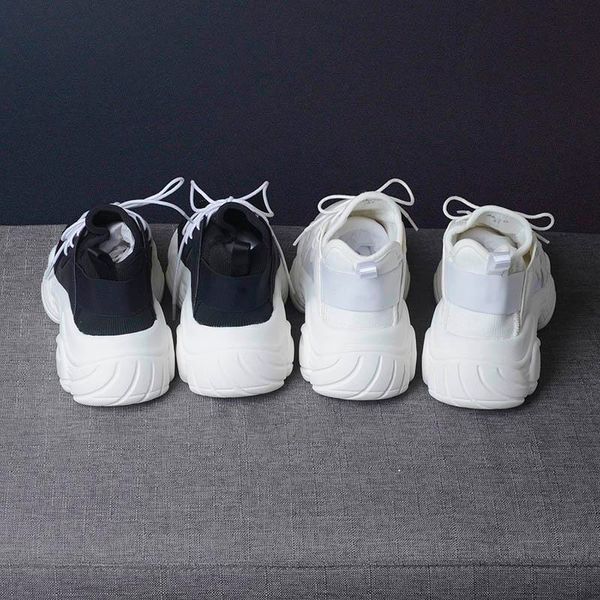 

wetkiss flats spring woman round toe footwear sneakers dorky dad platform shoes female casual clunky shoes girl 2019 z07, Black