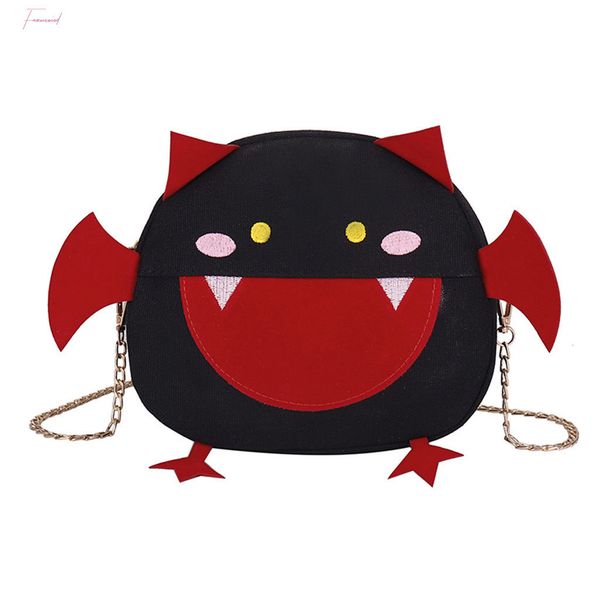 

womens plush little bat small round bag halloween devil handbag cute cartoon women shoulder bags with tail y15