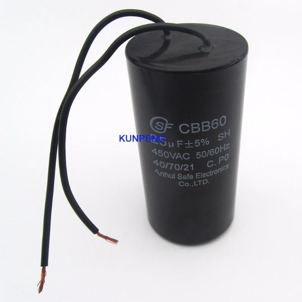 

1pcs #cbb60 450v ac 50/60hz universal motor run start capacitor with cable, Black