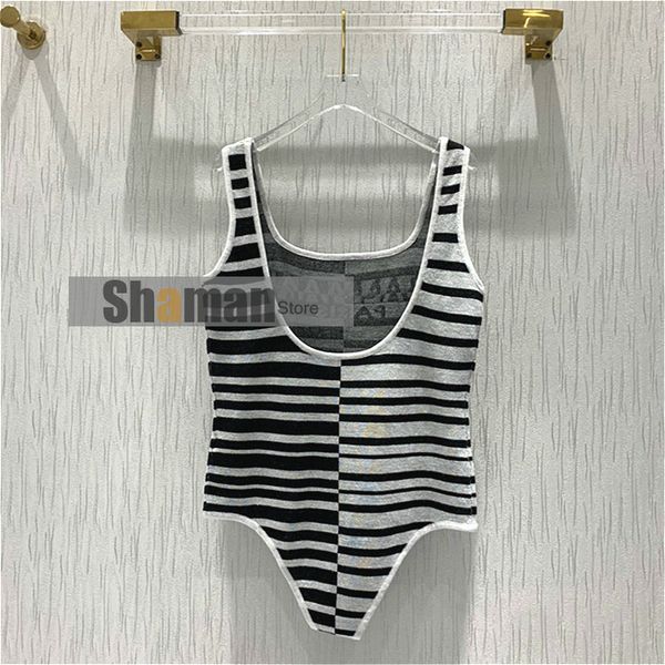 

2020 лето черный белый полосатый slim fit хороший рисунок письмо печати сексуальные женщины комбинезон комбинезон трико-футляр, Black;white