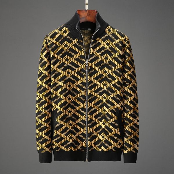 

the new 2019 korean version of men's sweater, long-sleeved and stand-up collar cardigan, is a fashionable urban casual men's sweat, Black;brown