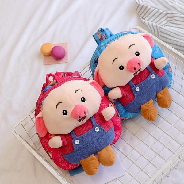

новые девушки дети мини милый 3d мультфильм свинья путешествия рюкзаки дети девушки повседневная маленькая школа сумки на ремне холст рюкзак