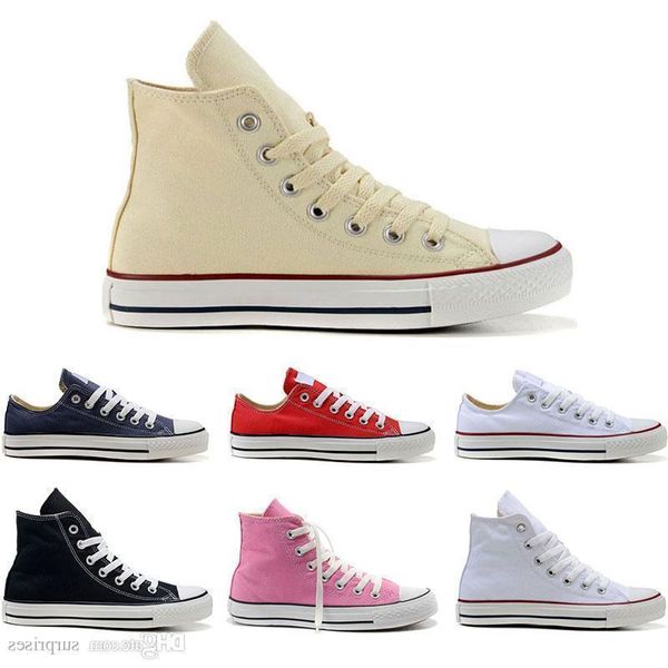 

2019 designer fashion canvas shoes mens womens white black red burgundy cream canvas sports sneakers size 35-44