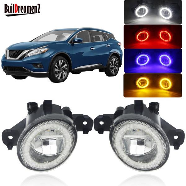 

buildreamen2 car front bumper fog light led angel eye drl daytime running light 4000lm 12v for murano 2015 2016 2017