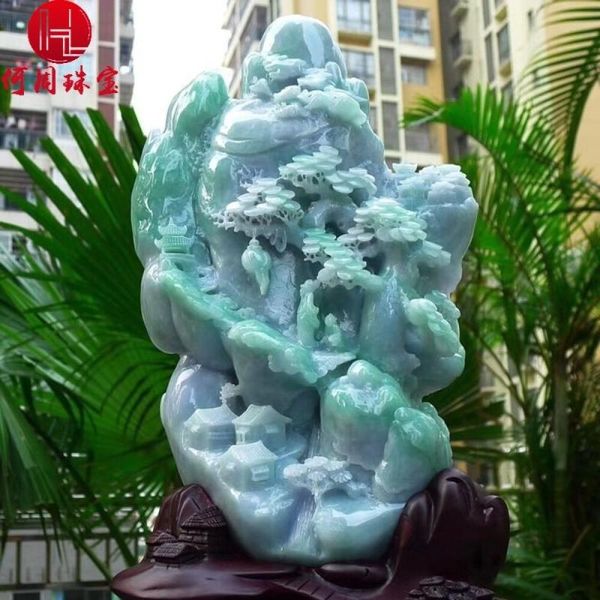 

hezhou jewelrymyanmar natural jadeexquisite hand carvinglandscape pendantexquisite workmanship8.16jins, Silver