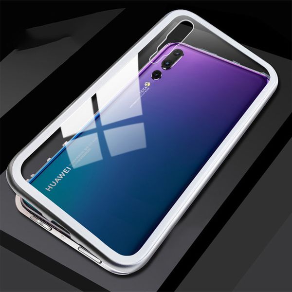 

metal magnetic adsorption glass case for huawei honor 10 p30 p20 lite mate 20 pro nova 5 5i 3i 3 4 y9 prime p smart z 2019 cover