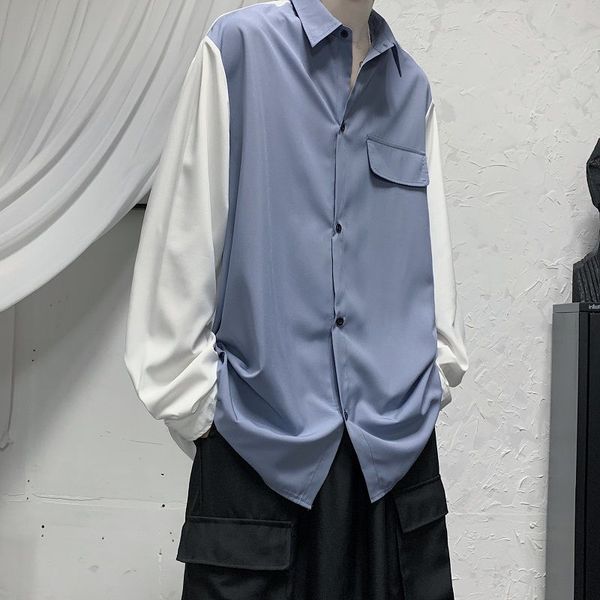 

2020 men's loose casual hawaiian white shirt long sleeve clothes shirt camisa masculina mens fashion french cuff shirts -5xl, White;black