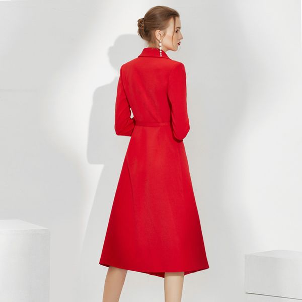 

элегантный офис дамы с длинным рукавом блейзер пояс формальный бизнес рабочая одежда тренч пальто пояса тонкий женский красный платье одежда, White;black