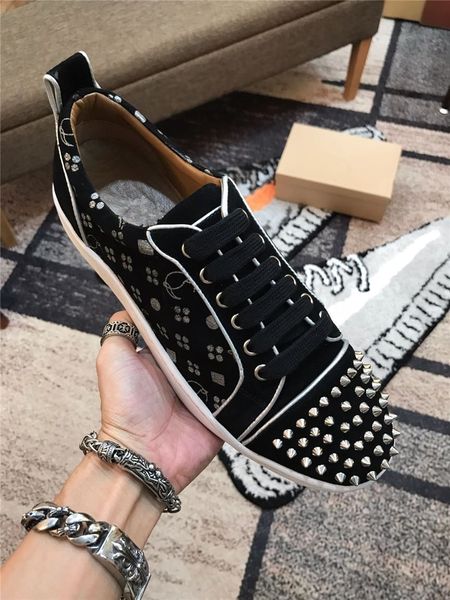 

iduzi red bottom luxury designer brand studded spikes flats casual shoes shoes for men and women party lovers genuine leather sneakers