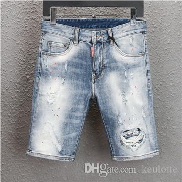 

2020 летние джинсовые шорты мужские джинсы мужские шорты pour hommes jogger лодыжки рваные синие джинсовые шорты дырка промытые короткие брю, White;black