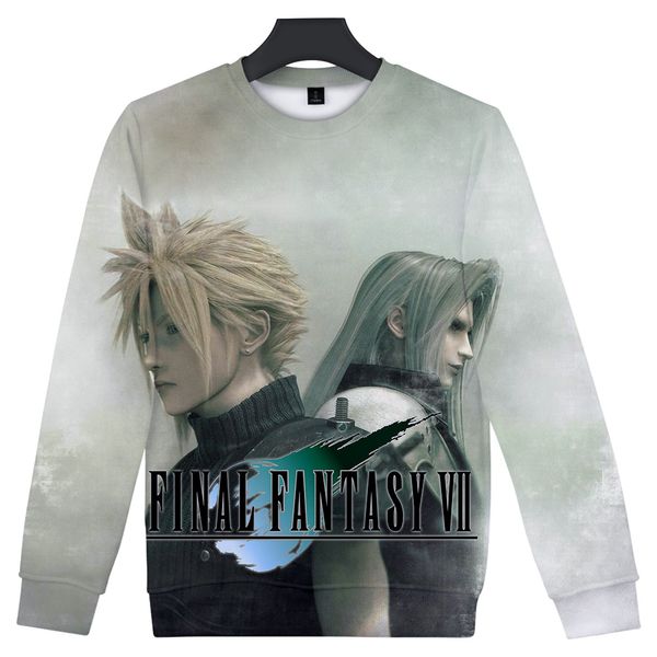 

2019 final fantasy streetwear hoodies women o-neck long sleeves cotton harajuku final fantasy sweatshirt spring hoody for women, Black