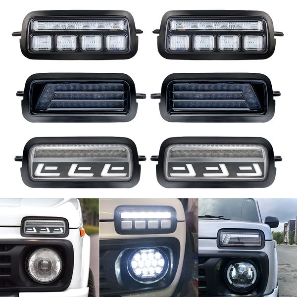 

for lada niva 4x4 1995 led drl lights running turn signal function accessories car styling tuning light protector covers
