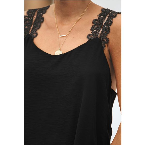 

черный подол узел цветочный цвет блока майка, White