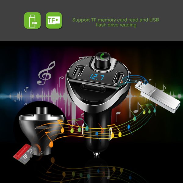 

onever bluetooth hands car kit wireless fm transmitter modulator radio car mp3 audio player usb charger support tf/u-disk
