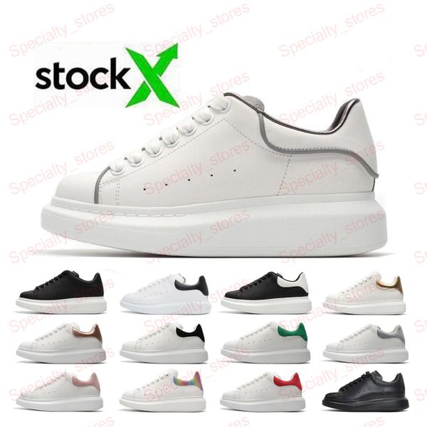 

2020 fashion white reflective leather luxury designer shoes for mens women sneaker suede grey white black red mens trainers casual shoes