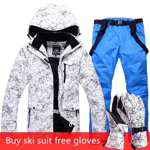 

2019 new men and women waterproof ski suit mountain skiing suit for men thicken warm ski snow jacket+snowboard pant set