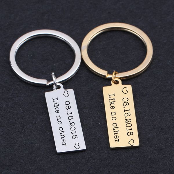 

key chain personalized customed special date engraved like no other fuitable for lovers' couple wedding anniversary birthday, Silver