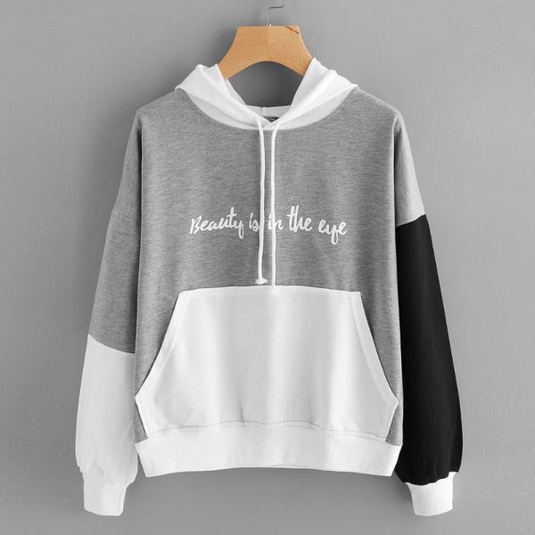 

women letters hoodies sweatshirts 2020 luxury long sleeve hooded pullover oversized hoodie sudadera mujer moletom, Black