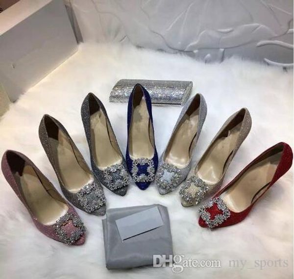 

stylish new elegant women's diamond heels, classic design style shallow mouthed pointy diamond women's party wedding heels+bo, Black